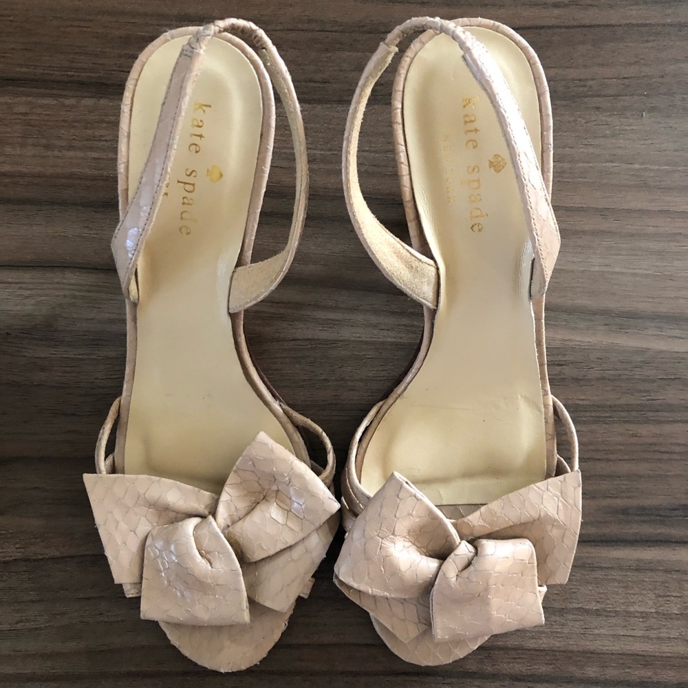 Kate Spade Slingback Beige Python Pumps